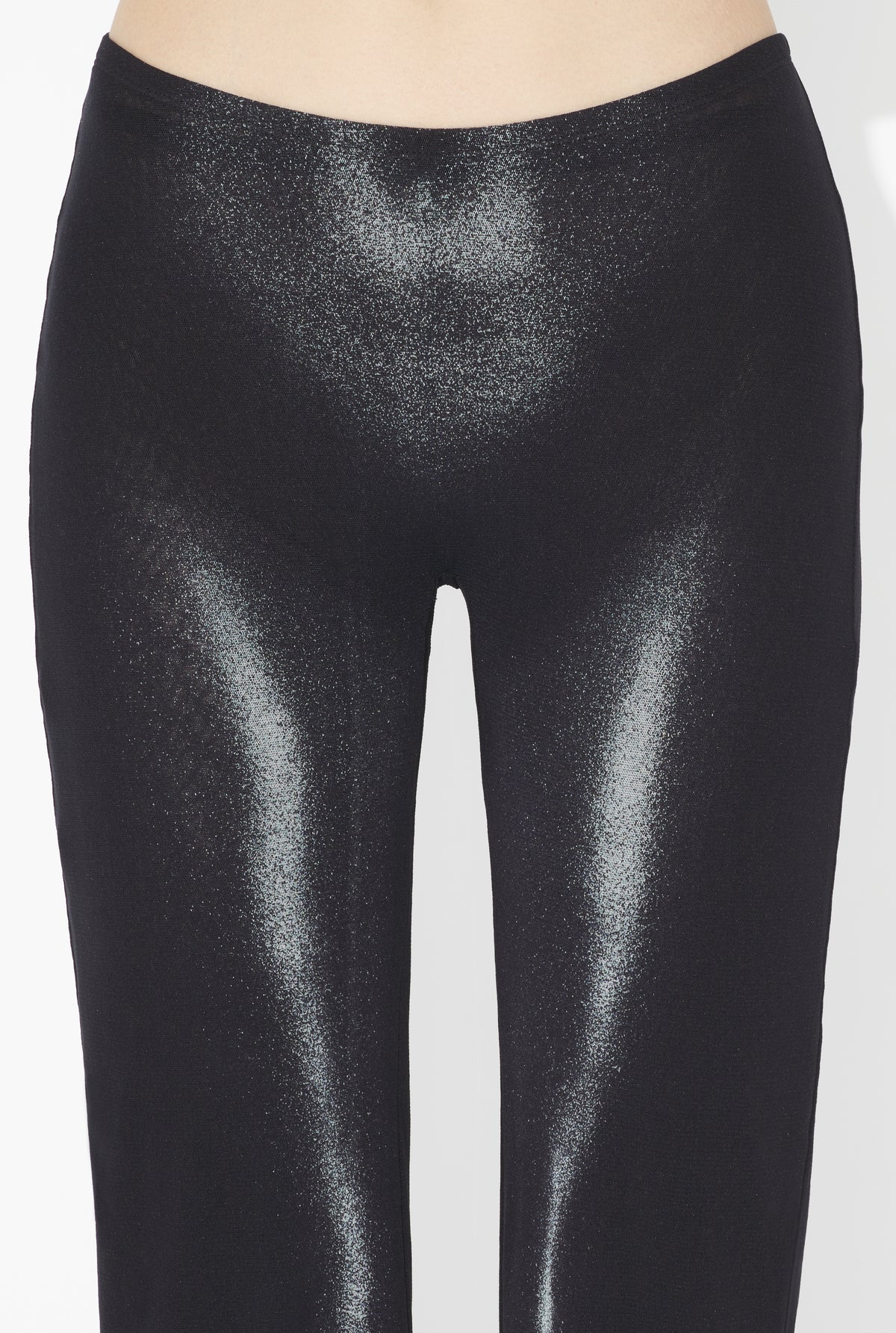 Mesh Straight Trouser Printed "Body Dust" - Black & Silver
