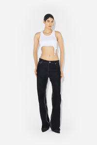 Flock Pants With Inseam Zip Details - Navy