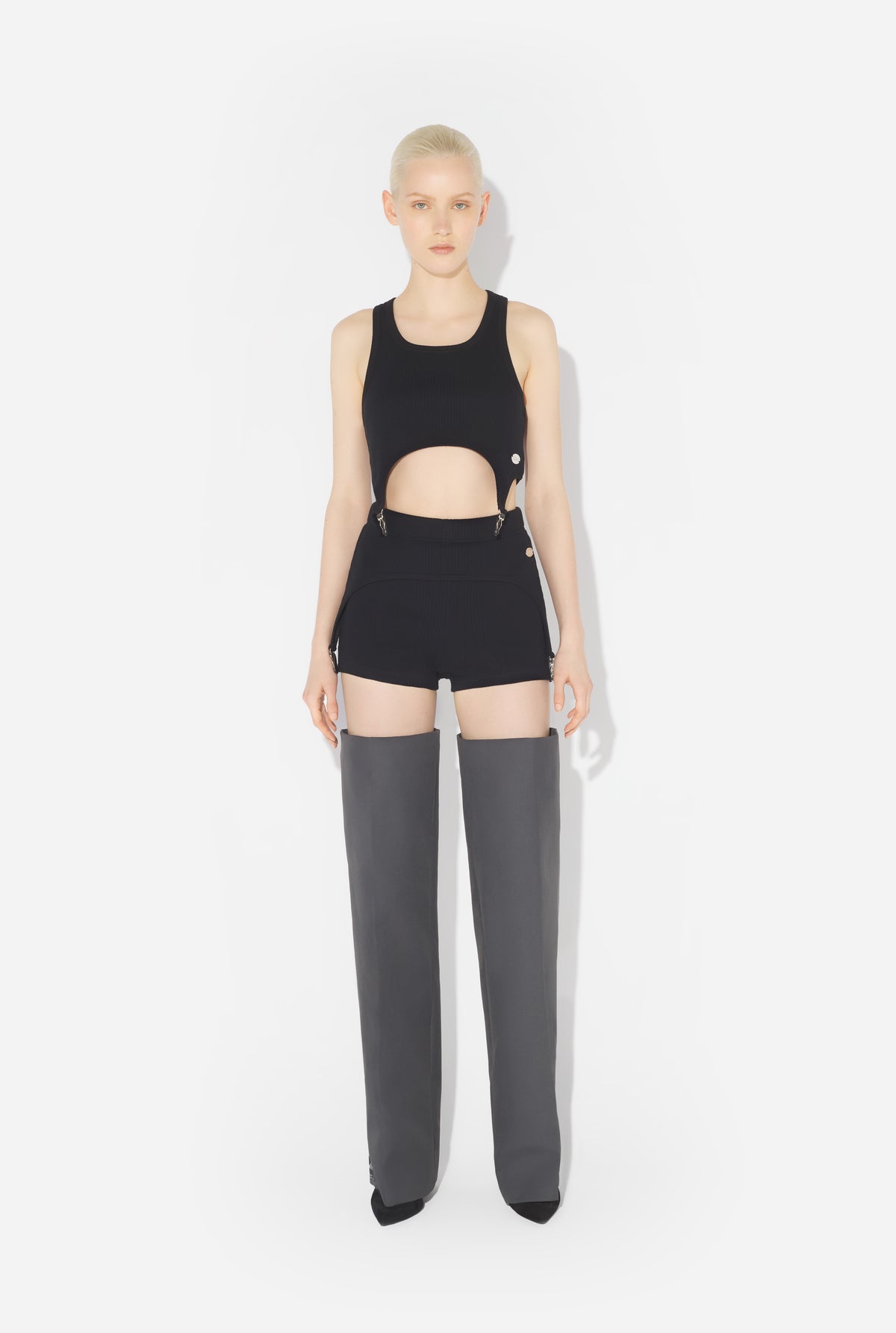Le Mini-Short Porte-Jarretelles Noir - Black