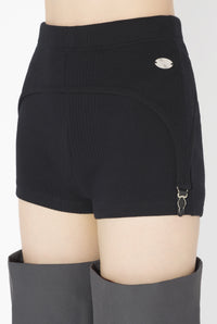 Le Mini-Short Porte-Jarretelles Noir - Black