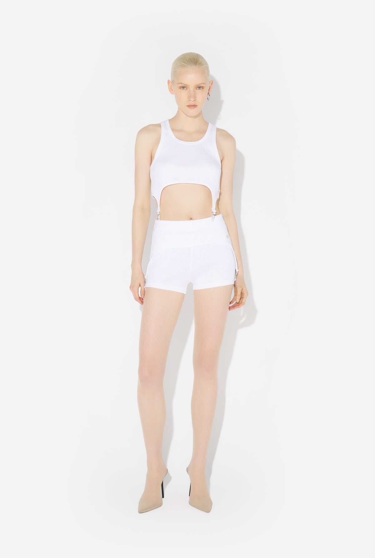Le Mini-Short Porte-Jarretelles Blanc - White