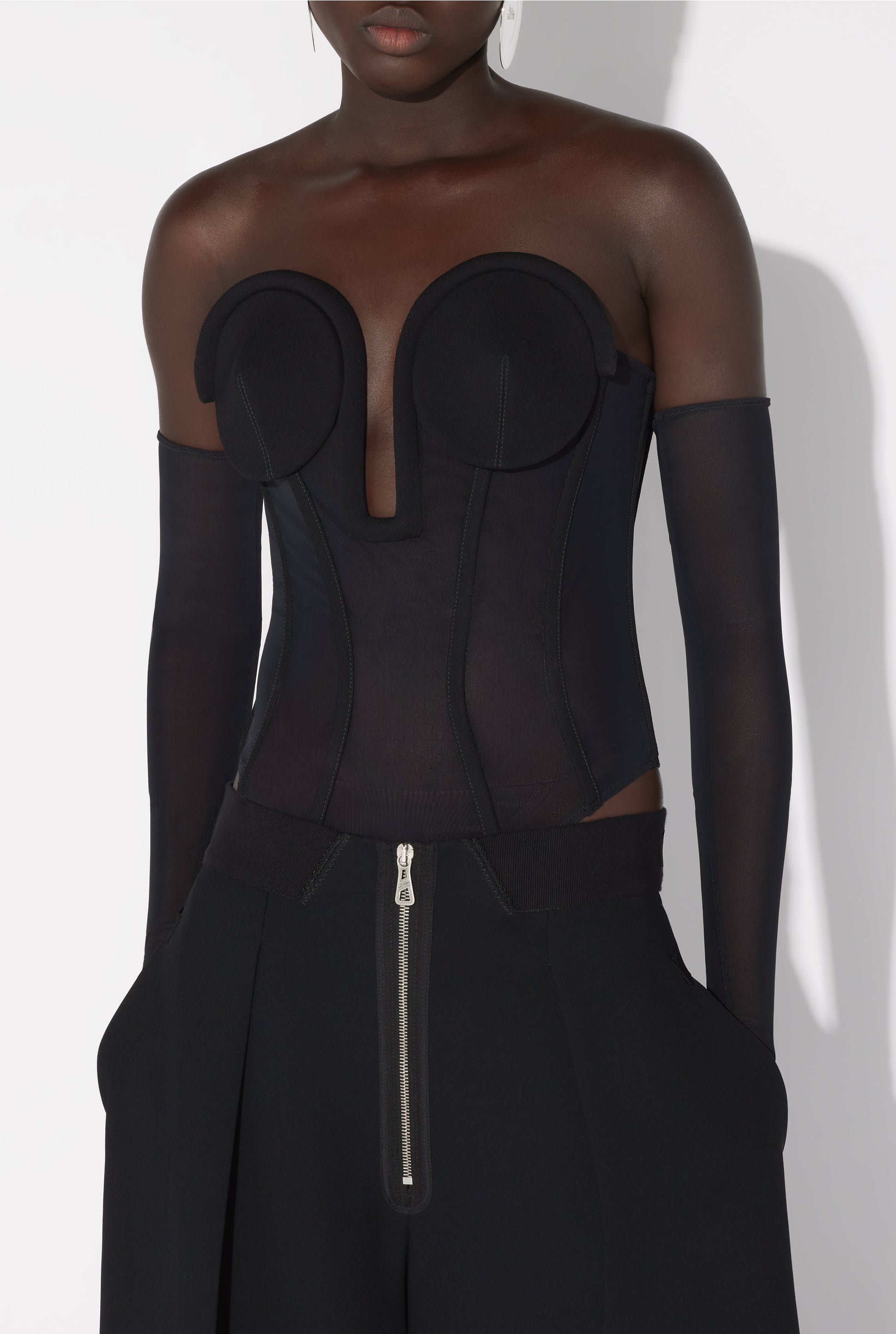 Body corset en tulle - Black