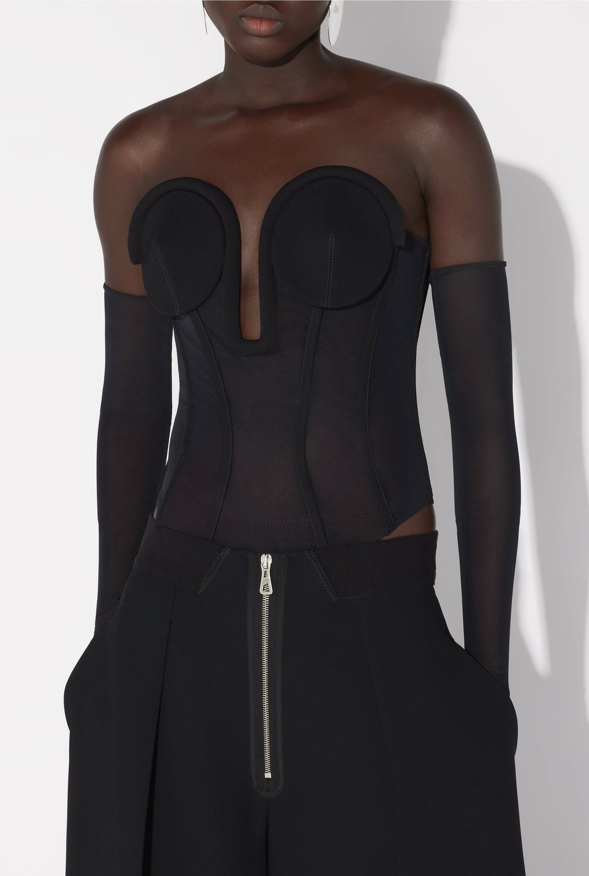 Body corset en tulle - Black