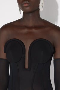 Body corset en tulle - Black
