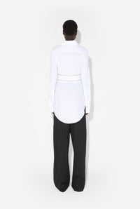 Chemise à ceinture ajustable en coton - White