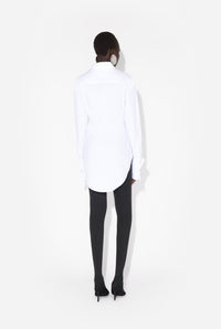 Stretch Poplin Shirt With "Jean Paul Gaultier" Underboob Transfer Print - White