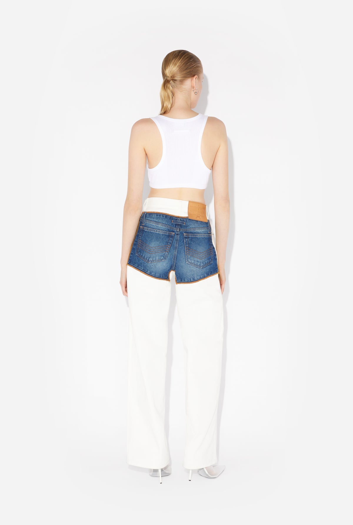 Jean With Trompe L'Oeil "Petit Grand" - Ecru & Vintageblue