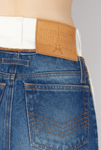 Jean With Trompe L'Oeil "Petit Grand" - Ecru & Vintageblue