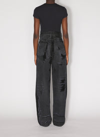 Pantalon à détails en denim - Vintage Black