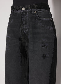 Pantalon à détails en denim - Vintage Black