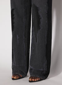 Pantalon à détails en denim - Vintage Black