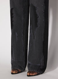Pantalon à détails en denim - Vintage Black