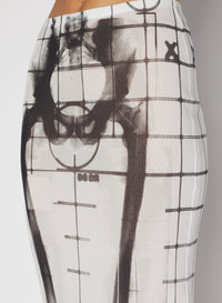 Jupe longue Squeletor - White & Black