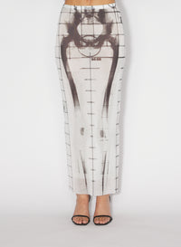 Jupe longue Squeletor - White & Black