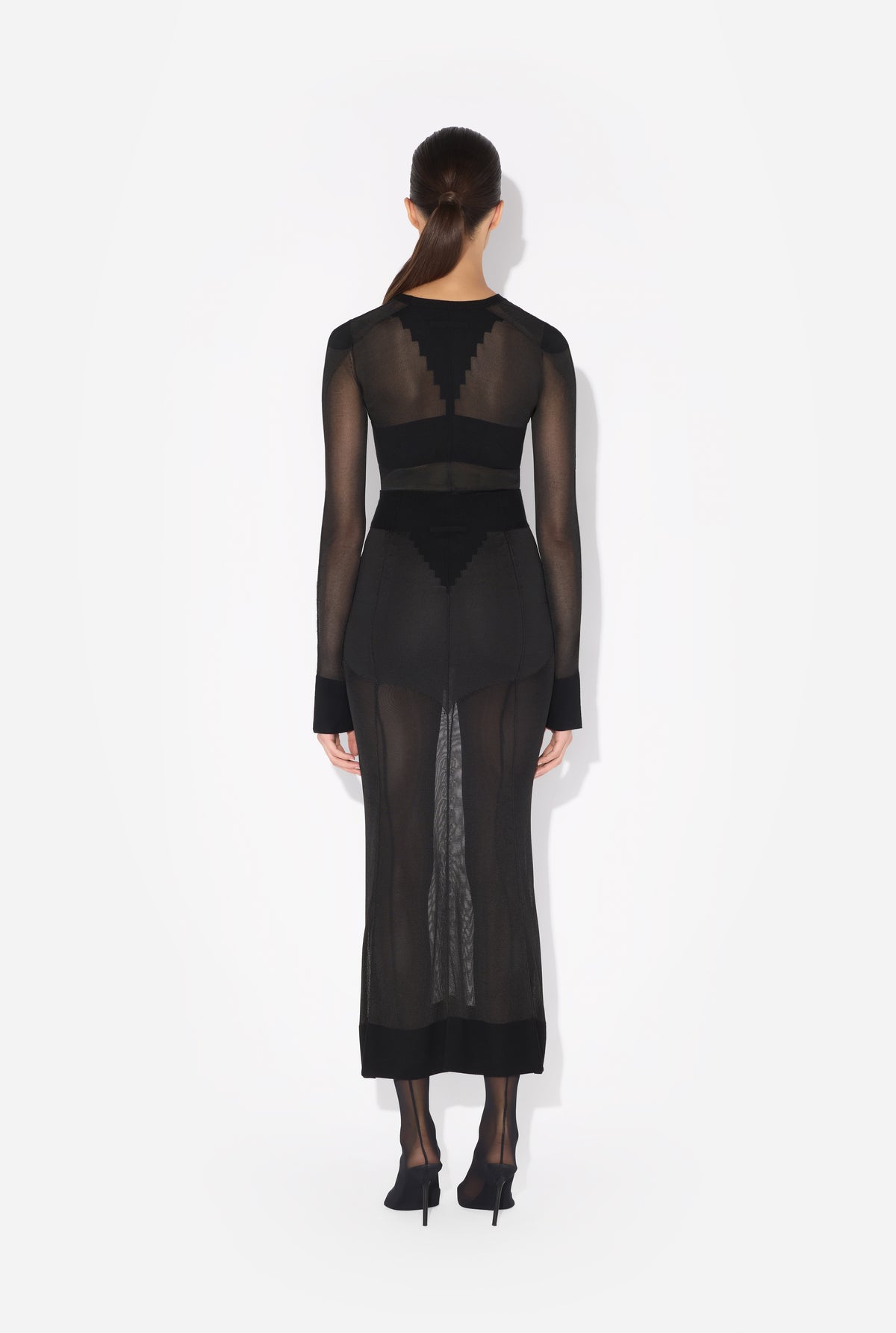 Viscose Knitted Long Skirt - Black