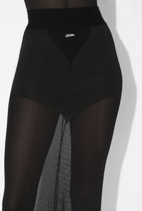 Viscose Knitted Long Skirt - Black