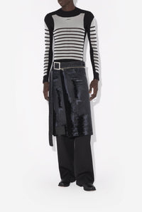 Jupe kilt floquée en denim - Vintageblack