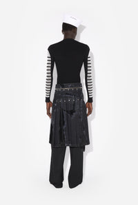 Jupe kilt floquée en denim - Vintageblack