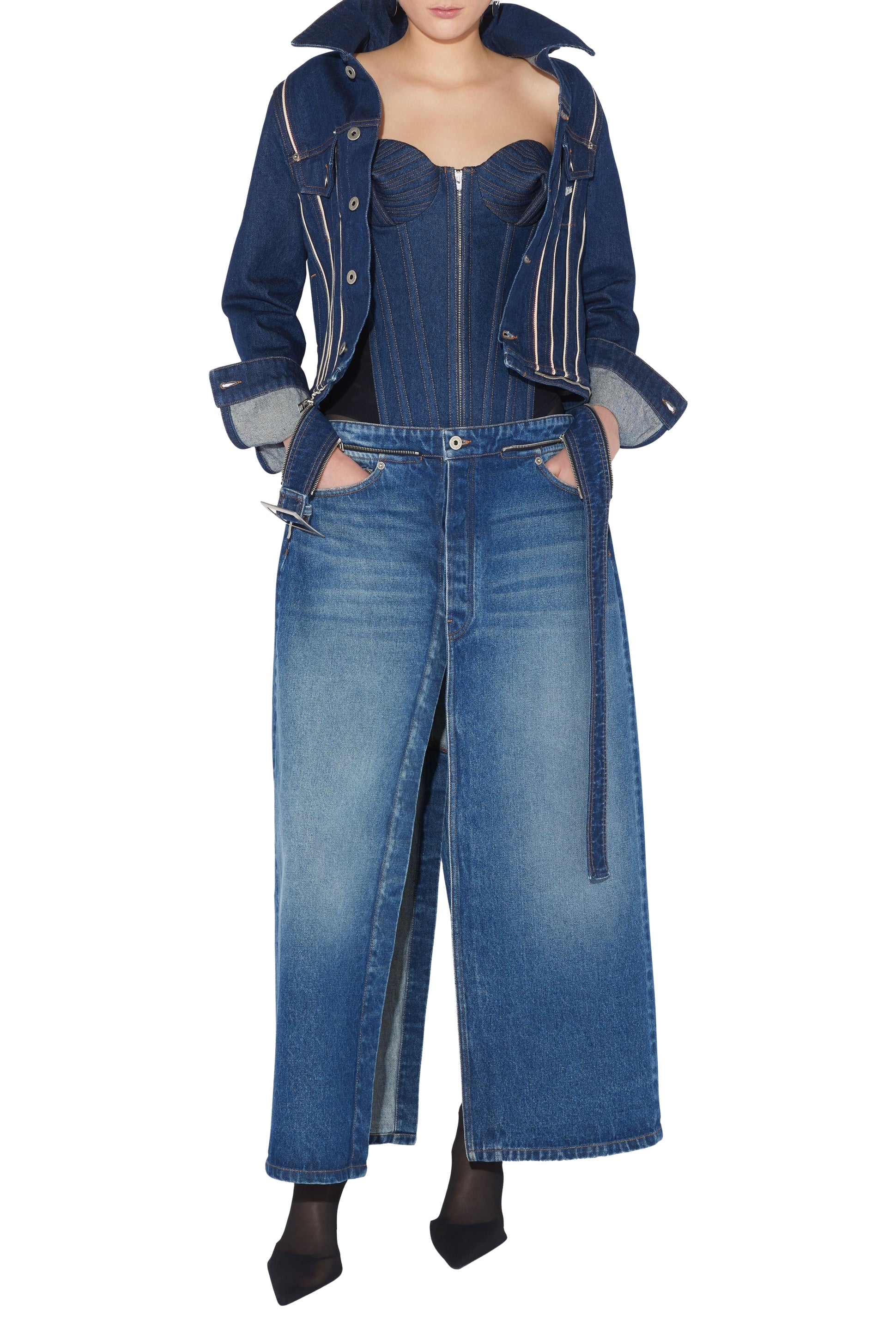 Double denim coat - Indigo & Vintage blue