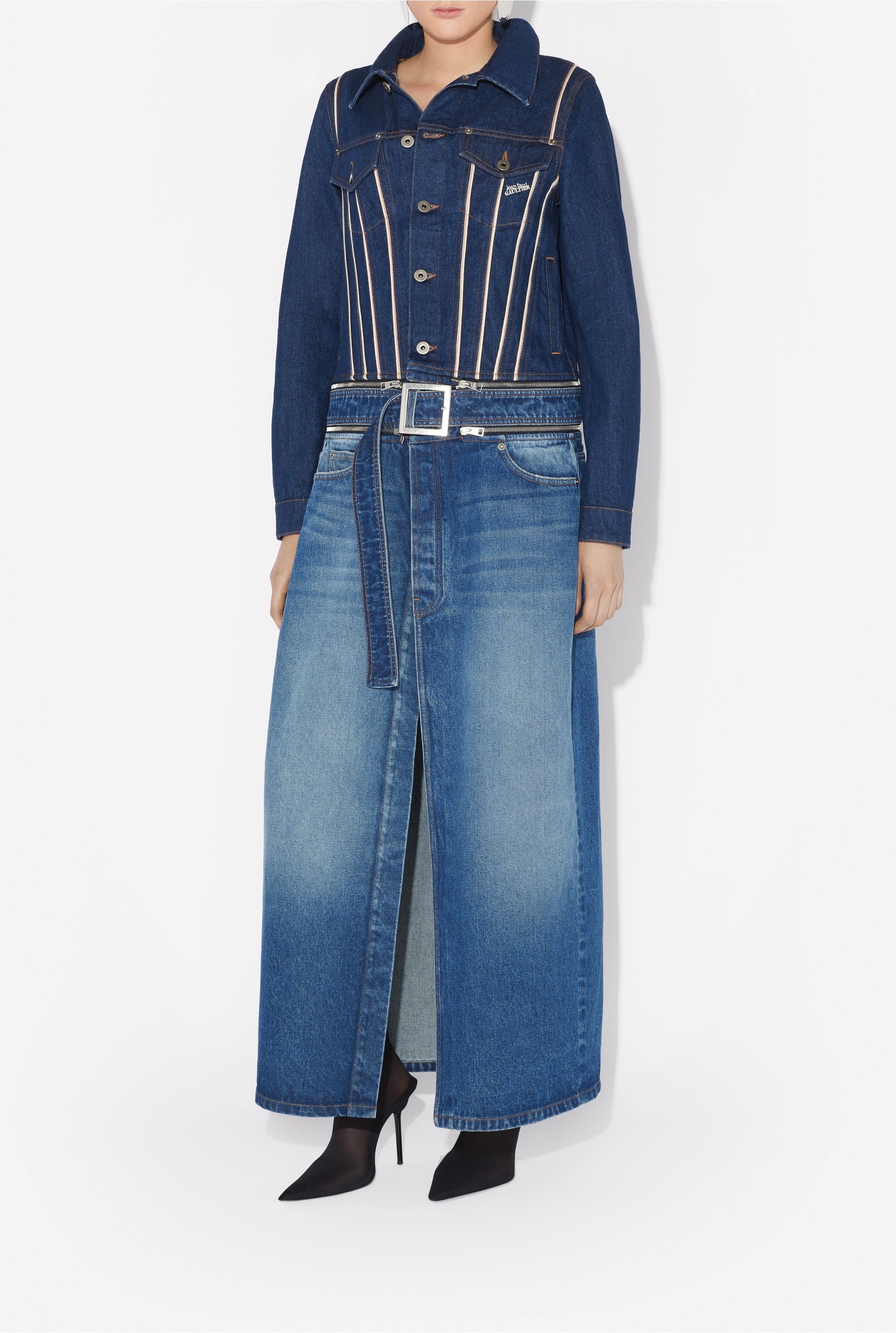 Double denim coat - Indigo & Vintage blue