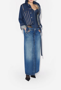 Double denim coat - Indigo & Vintage blue