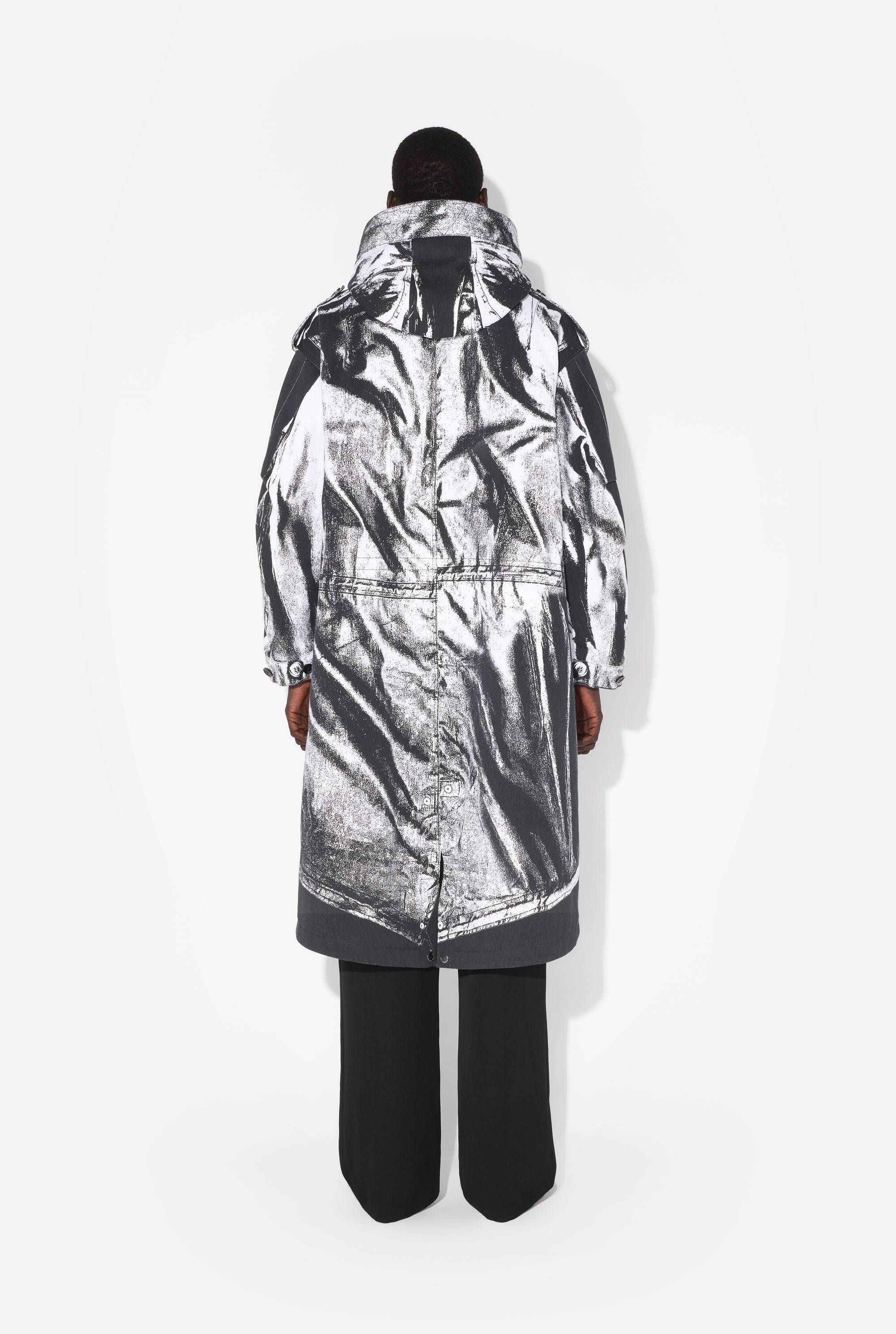 Parka Trompe-L'œil en coton - Black & White