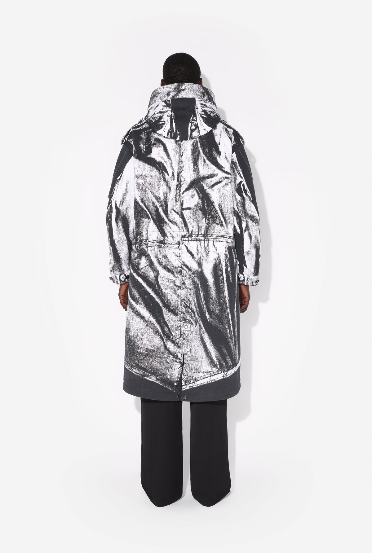Parka Trompe-L'œil en coton - Black & White