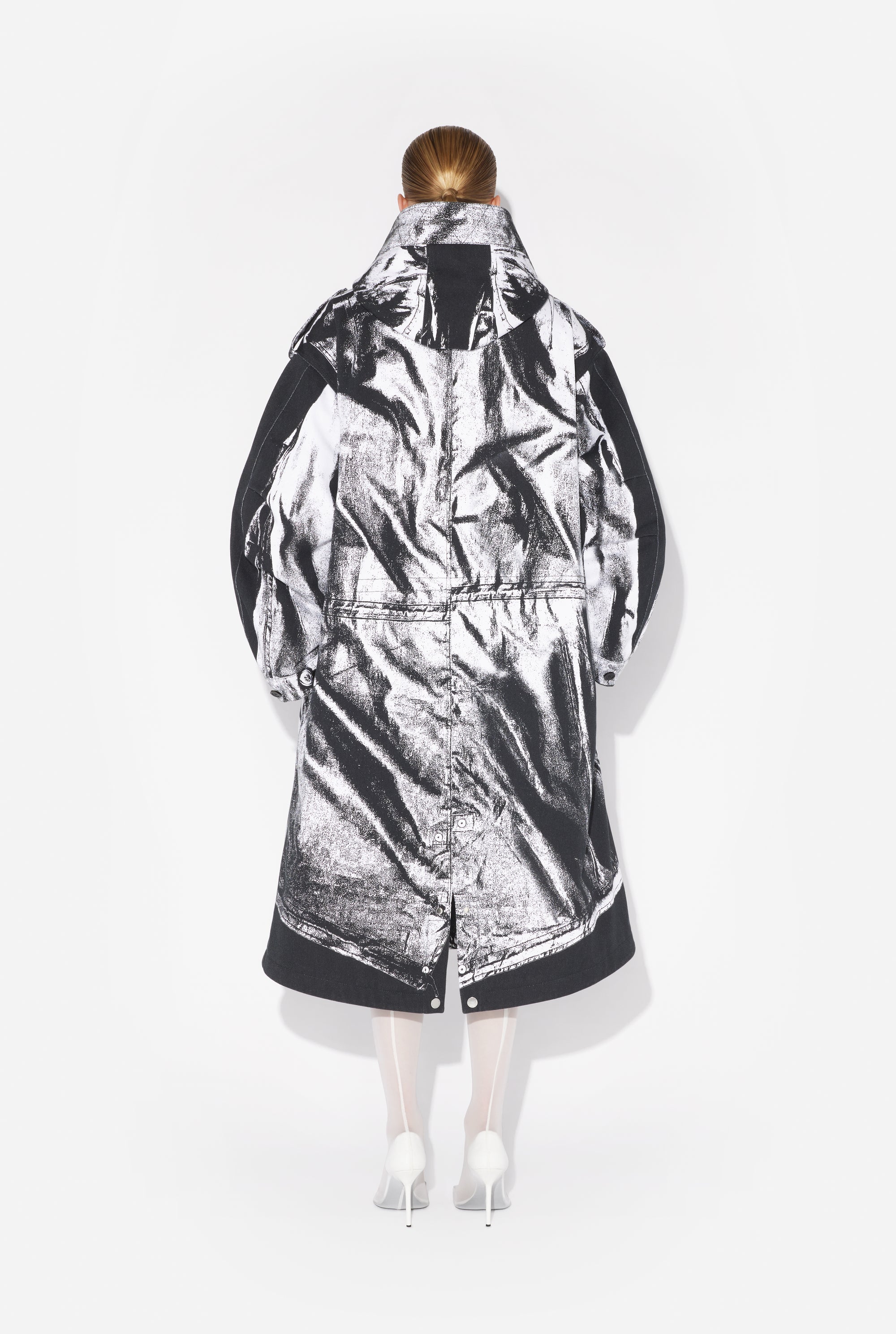 Parka Trompe-L'œil en coton - Black & White