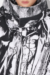 Parka Trompe-L'œil en coton - Black & White