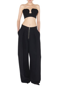 Pantalon ample à fermeture éclair - Black