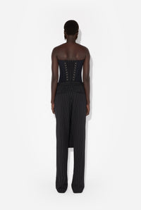 Pantalon Jupe tailleur à lacet en laine - Black & White