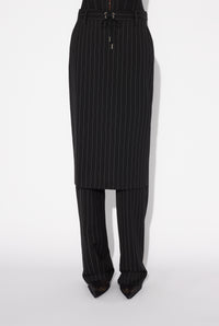 Pantalon Jupe tailleur à lacet en laine - Black & White