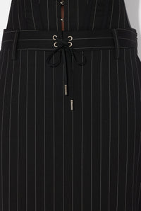 Pantalon Jupe tailleur à lacet en laine - Black & White