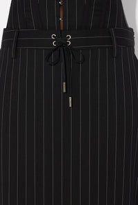 Pantalon jupe tailleur à lacet en laine - Black & White