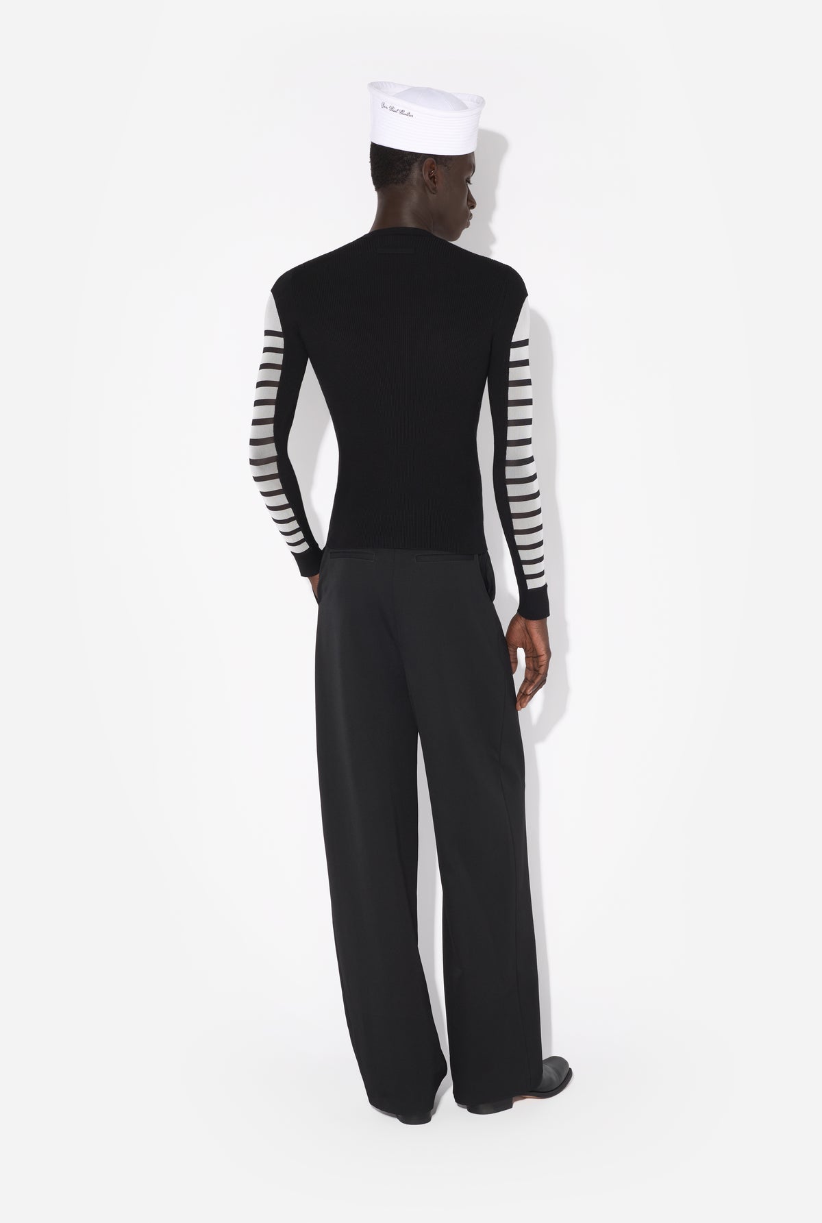 Le Pull Bi-Matière Marinière - White & Black