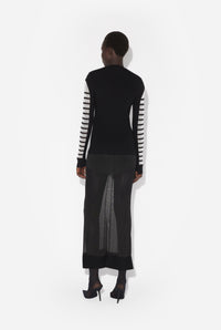 Le Pull Bi-Matière Marinière - White & Black