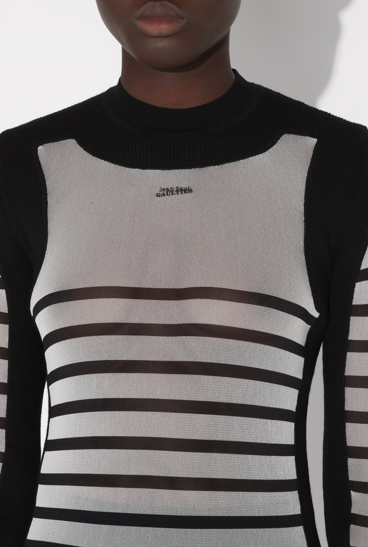 Le Pull Bi-Matière Marinière - White & Black