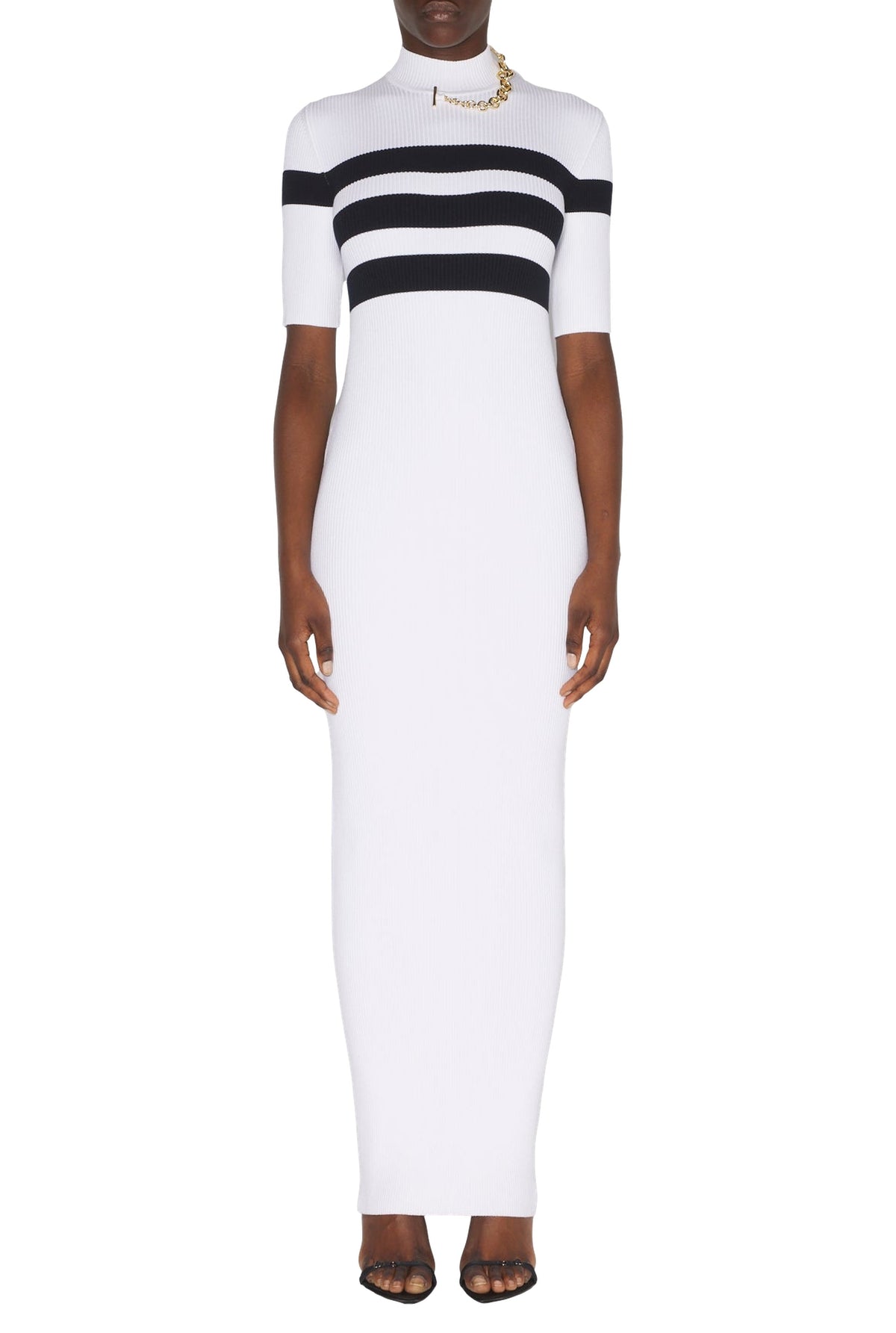 Robe à manches courtes rayée - White & Navy
