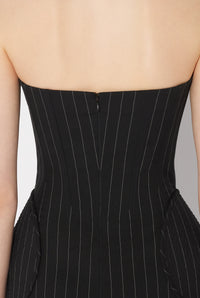 Robe longue Bustier en laine - Black & White