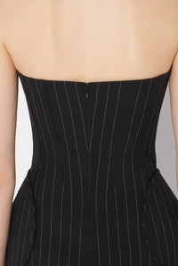 Robe longue Bustier en laine - Black & White