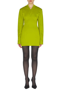 Robe courte à manches longues et dos nu - Acid Green
