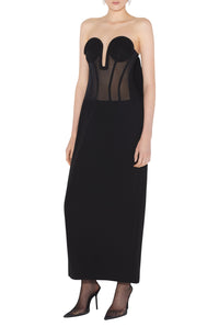 Robe corset bi-matière - Black