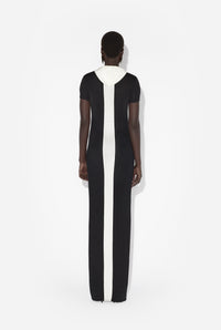 Herringbone maxi dress - Black & White
