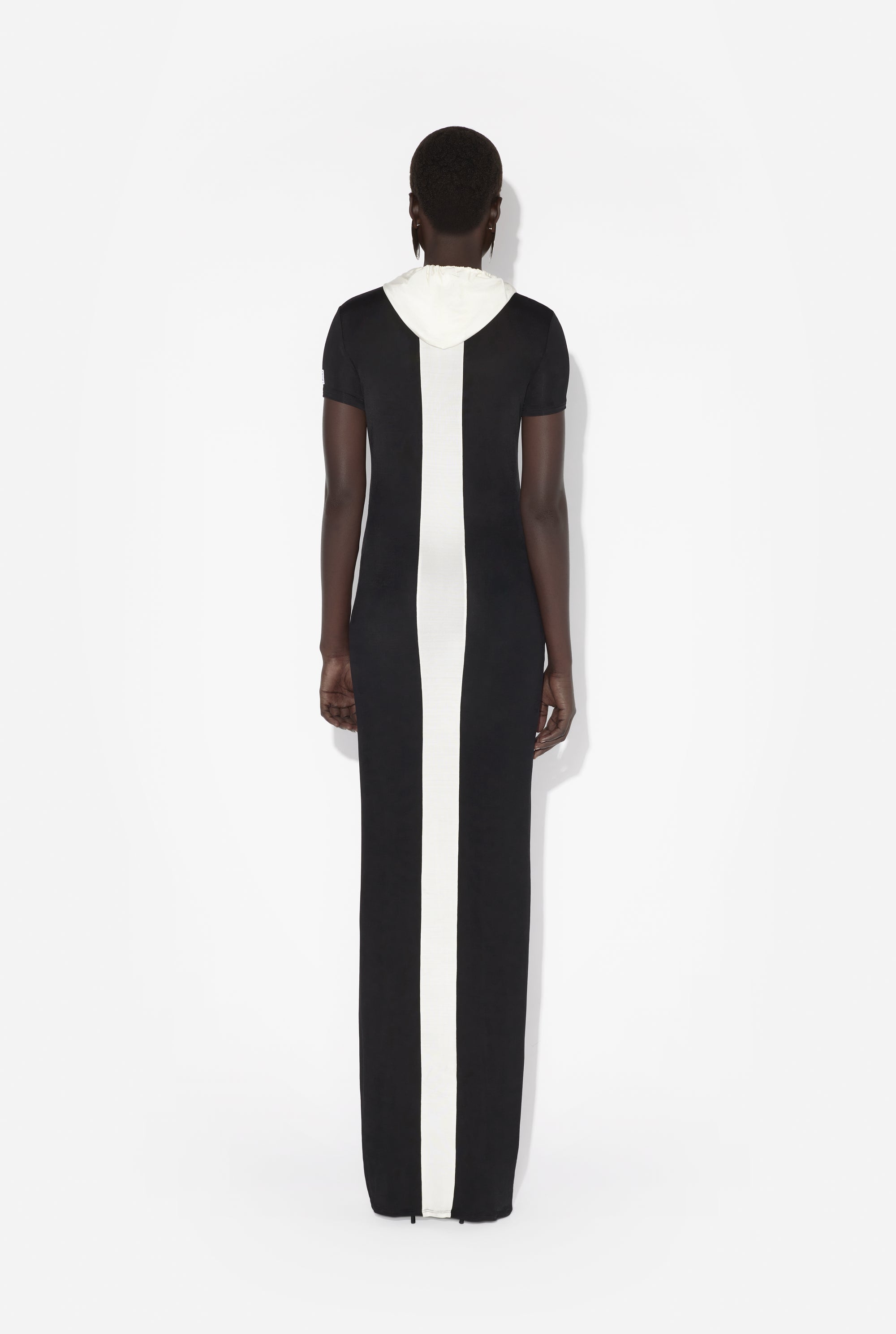 Herringbone maxi dress - Black & White