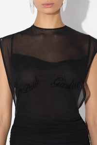 Jean Paul Gaultier flocked dress - Black