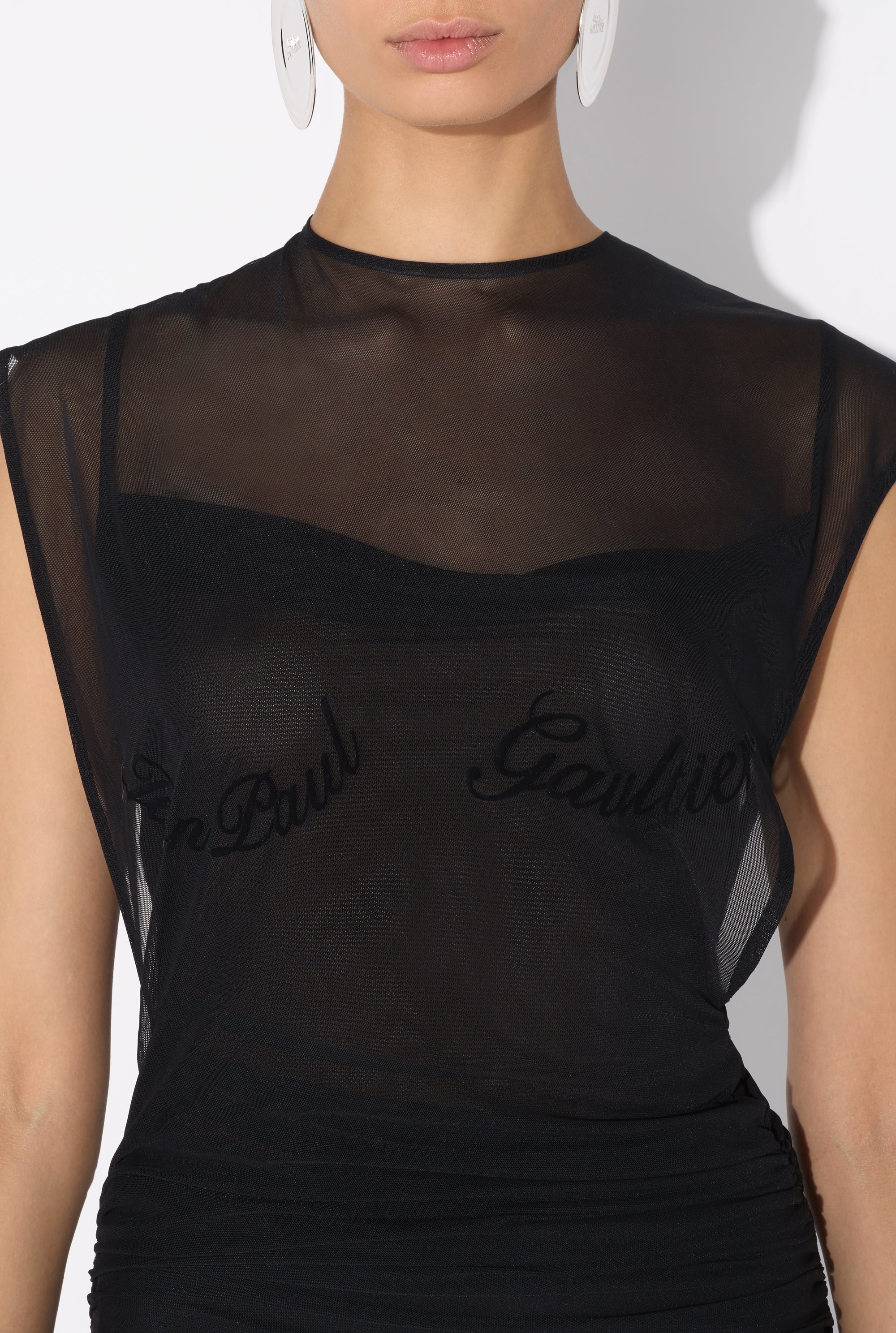 Jean Paul Gaultier flocked dress - Black