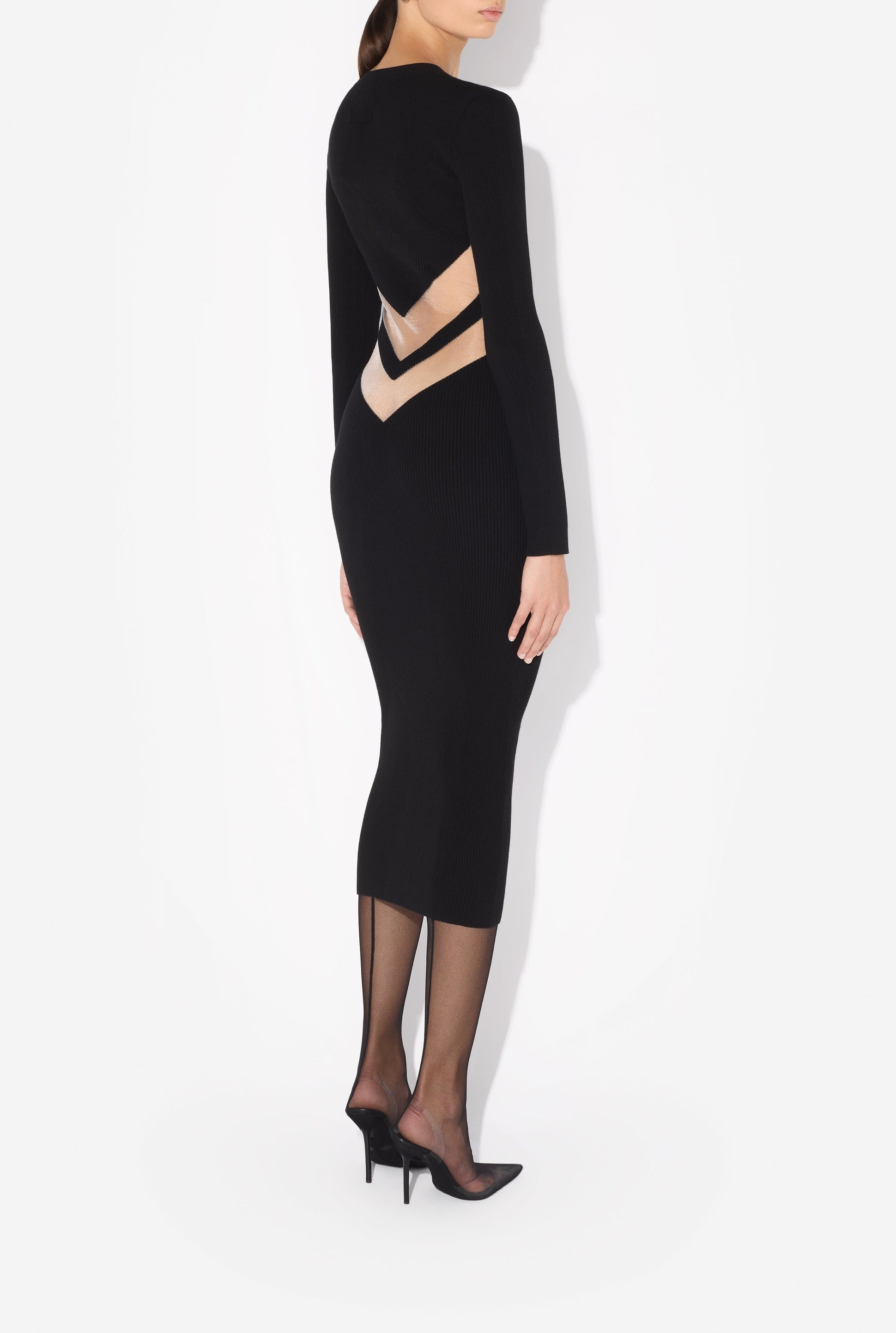 Robe longue à chevrons - Black
