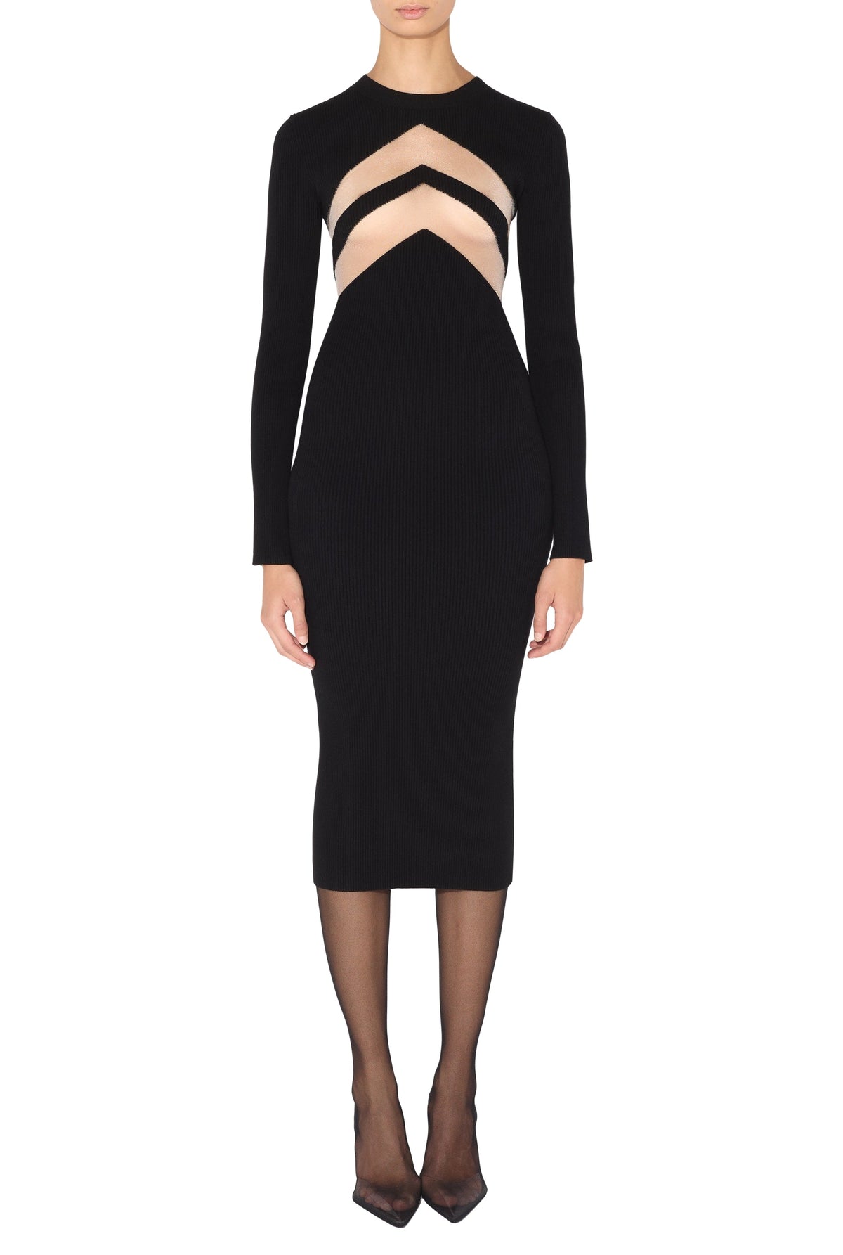 Robe longue à chevrons - Black