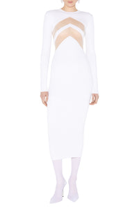 Robe Blanche à chevrons - White