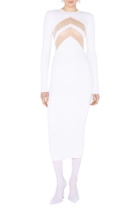 Robe Blanche à chevrons - White